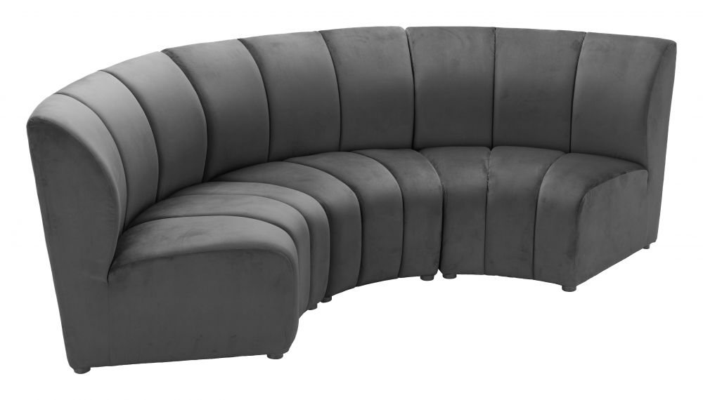 Black Modern Sectional with clean modular silhouette and low-profile upholstered frame